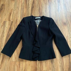 Tahari Black Peplum Jacket Sz 2
